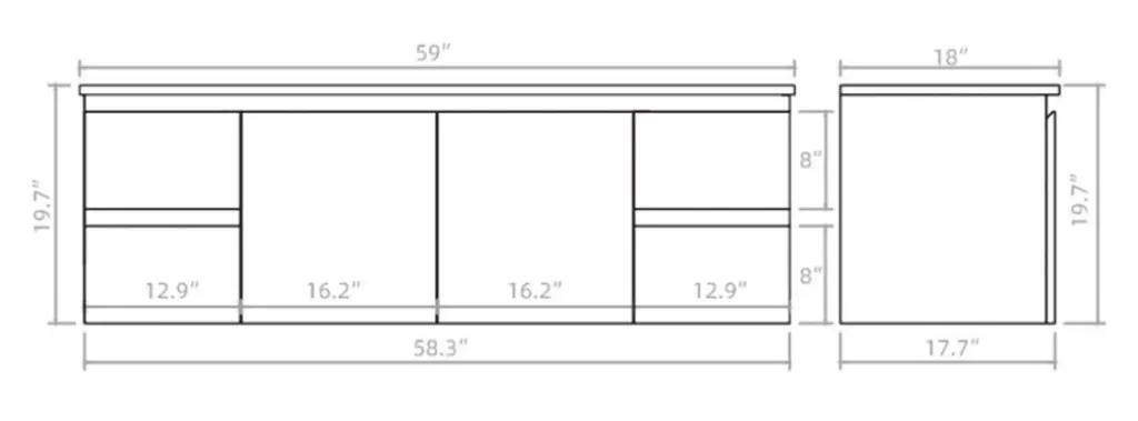 Vanity PVC PF 60 WH Single.webp