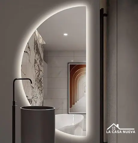 Half-moon LED Mirror