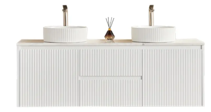VANITY PVC FRONT WAVE 60" DOUBLE