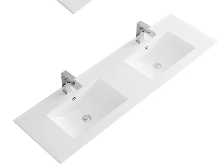 Double porcelain washing basin 60"
